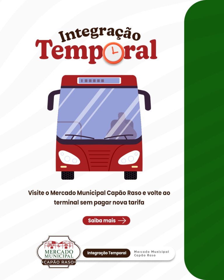 Integração Temporal no Capão Raso!🚍✨Você pode visitar o Mercado Municipal Capão Raso e voltar a